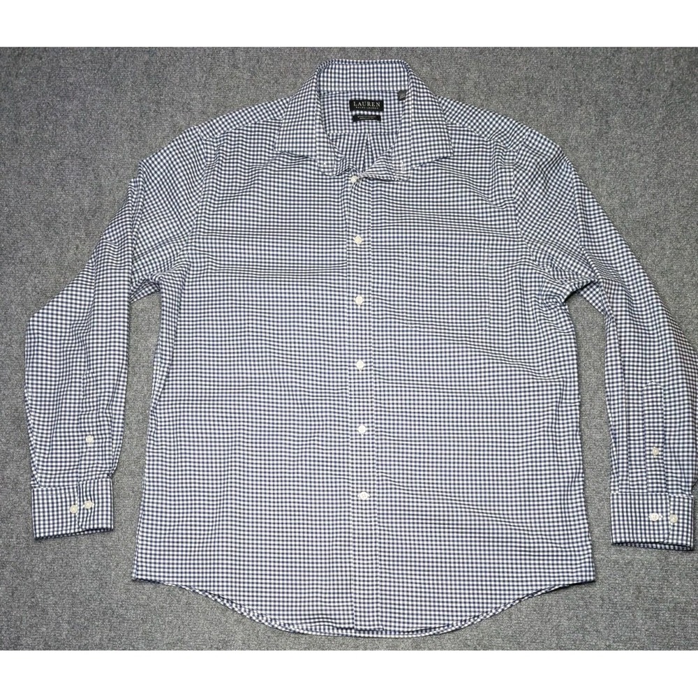 Lauren‎ Ralph Lauren Stretch Fabric Regular Fit Button XL Mens 17 34/35 Black